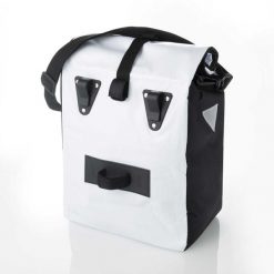 Torba rowerowa na bagażnik Profex Kurierka 15 L biała. Białe torby męskie na ramię PROFEX, bez wzorów, z materiału, na ramię, duże. Za 44.99 zł.