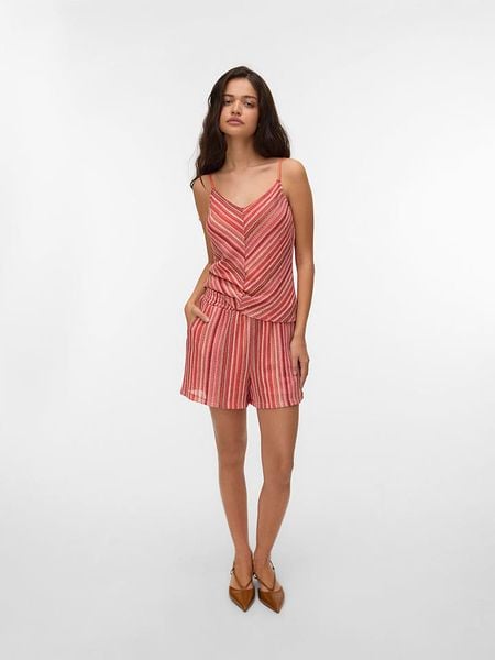 Vero Moda Szorty w kolorze czerwono-jasnoróżowym rozmiar: XS. Czerwone szorty damskie Vero Moda, bez wzorów, z podwyższonym stanem. Za 85.95 zł.