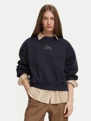 Tommy Hilfiger Bluza WW0WW51724 Niebieski Relaxed Fit. Niebieskie bluzy bez kaptura damskie Tommy Hilfiger, xs. Za 529.99 zł.