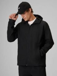 Kurtka softshell wiatroodporna membrana 8000 męska 4F. Czarne kurtki męskie 4f, m, bez wzorów, z elastanu, bez kaptura. Za 399.99 zł.
