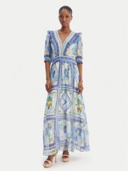 Hale Bob Sukienka letnia Lovisa 5YXP670A Niebieski Regular Fit. Niebieskie sukienki damskie Hale bob, na lato, l, bez wzorów, z syntetyku, bez kołnierzyka, bez ramiączek. Za 1,749.00 zł.