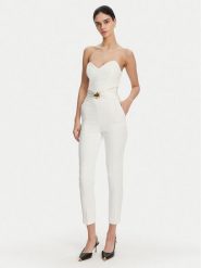 Elisabetta Franchi Kombinezon TU-039-51E2 Biały Regular Fit. Białe kombinezony damskie Elisabetta Franchi, bez wzorów, z syntetyku, bez kołnierzyka, bez ramiączek. Za 1,399.00 zł.