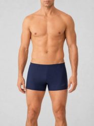 Kąpielówki męskie 4F 4FWSS26USWTM057. Niebieskie kąpielówki męskie 4f, l, bez wzorów, z elastanu, na fitness i siłownię. Za 59.99 zł.