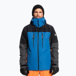 Kurtka snowboardowa męska Quiksilver Mission Plus. Czarne kurtki męskie Quiksilver, m, bez wzorów, bez kaptura, narciarskie. Za 619.99 zł.