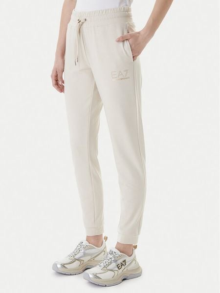 EA7 Emporio Armani Spodnie dresowe 8NTP66 TJ9RZ U1088 Beżowy Regular Fit. Brązowe spodnie dresowe damskie EA7 Emporio Armani, xl, bez wzorów, z dresówki. Za 419.99 zł.