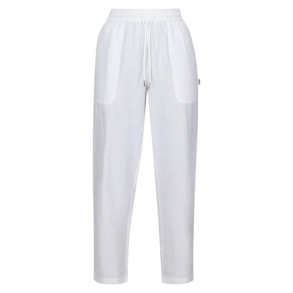Damskie spodnie dresowe Regatta Corso. Białe spodnie dresowe damskie Regatta, na lato, bez wzorów, z dresówki. Za 211.50 zł.