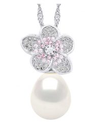 ATELIERS SAINT GERMAIN Srebrny naszyjnik z perłą i cyrkoniami - dł. 42 cm rozmiar: onesize. Białe naszyjniki damskie ATELIERS SAINT GERMAIN, srebrne. Za 285.49 zł.