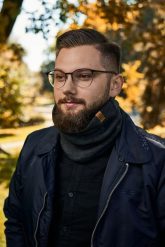 Zimowy komin męski Brødrene k2 c. szary 9918. Szare szaliki męskie na jesień, bez wzorów. Za 45.00 zł.