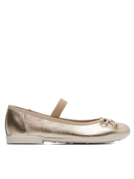 Geox Baleriny Jr Plie' J4555D 00044 C2010 S Złoty. Żółte baleriny dziewczęce Geox, bez wzorów, ze skóry. Za 259.99 zł.