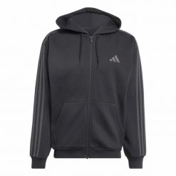 Bluza Adidas Sport M 3S Fl Fz Hd Dorośli. Czarne bluzy sportowe męskie Adidas, bez wzorów, z dresówki, sportowe, bez kołnierzyka, bez ramiączek. Za 357.99 zł.