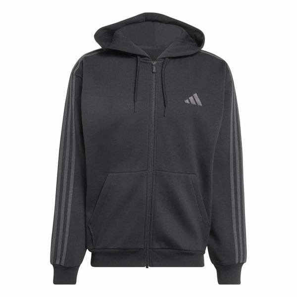Bluza Adidas Sport M 3S Fl Fz Hd Dorośli. Czarne bluzy sportowe męskie Adidas, bez wzorów, z dresówki, sportowe, bez kołnierzyka, bez ramiączek. Za 357.99 zł.