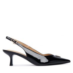 Sandały Guess. Czarne sandały damskie Guess, z aplikacjami, bez obcasa, na szpilce. Za 544.99 zł.