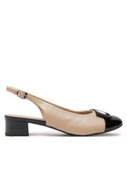 Caprice Czółenka 9-29502-42 Beżowy. Brązowe czółenka damskie Caprice, bez wzorów, ze skóry, bez obcasa. Za 223.99 zł.