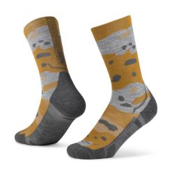 Skarpety turystyczne Buff Merino LIghtweight Crew Sock LWC2. Żółte skarpetki damskie Buff, bez wzorów, z elastanu. Za 119.99 zł.