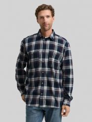 Męska Koszula Tom Tailor Comfort Checked Shirt Navy Multicolor Check 1047337 38516. Niebieskie koszule męskie Tom Tailor, l, bez wzorów, bez kołnierzyka, bez ramiączek. Za 119.99 zł.