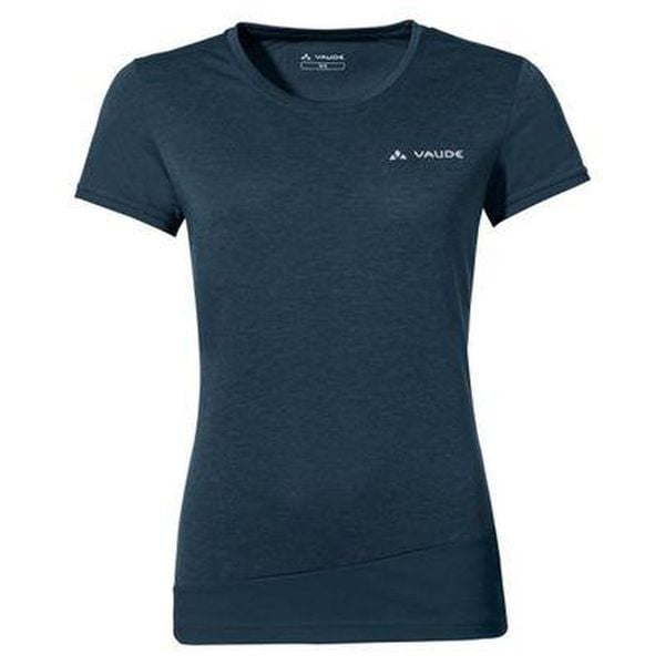 Koszulka szybkoschnąca damska Vaude Sveit Shirt. Niebieskie bluzki damskie Vaude, bez wzorów, sportowe, bez kołnierzyka, bez ramiączek. Za 156.99 zł.