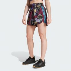 Szorty adidas X Farm Pacer. Czerwone spodenki sportowe damskie Adidas, bez wzorów, z dzianiny, sportowe. Za 179.00 zł.
