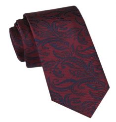 Modny Męski Krawat - Alties - Bordowy, Duży Wzór Florystyczny. Czerwone krawaty i muchy męskie Alties, bez wzorów, z tkaniny, eleganckie. Za 49.00 zł.