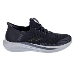 Buty wsuwane SLIP-INS sportowe męskie Skechers Slade Quinto. Czarne buty sportowe na co dzień męskie Skechers, bez zapięcia. Za 269.99 zł.