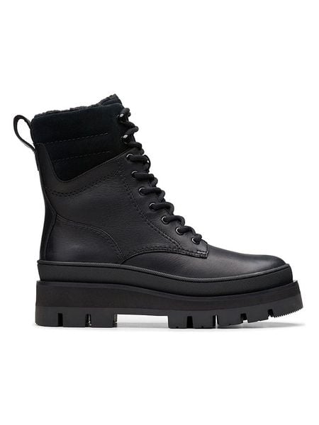 Clarks Skórzane botki "Orianna 2" w kolorze czarnym rozmiar: 40. Czarne botki damskie Clarks, bez obcasa, bez zapięcia. Za 428.43 zł.