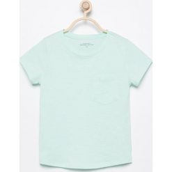 T-shirt z bawełny organicznej - Turkusowy. Niebieskie koszulki dziewczęce Reserved, l, bez wzorów, z bawełny, bez kołnierzyka. Za 24.99 zł.