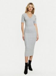Guess Sukienka dzianinowa W5RK11 Z2V62 Szary Bodycon Fit. Szare sukienki damskie Guess, xxl, z aplikacjami, z dzianiny, bez kołnierzyka, bez ramiączek, bodycon. Za 319.99 zł.
