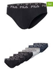 Fila Slipy (8 par) w kolorze granatowym, czarnym i szarym rozmiar: XL. Czarne slipki męskie Fila, bez wzorów. Za 173.99 zł.