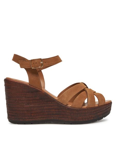 Lasocki Sandały WI23-LEMONE-03 Brązowy. Brązowe sandały damskie Lasocki, bez wzorów, ze skóry, bez obcasa, na koturnie. Za 199.99 zł.