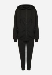 Czarny Komplet Dresowy Bluza z Kapturem i Joggery Rerialda. Czarne bluzy z kapturem męskie Born2be, l, z dresówki. Za 159.99 zł.