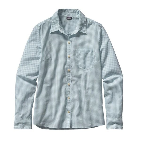 Koszula damska L/S Brookgreen Shirt MNTB Patagonia. Niebieskie koszule damskie Patagonia, l, bez wzorów, eleganckie, bez kołnierzyka, bez ramiączek. Za 264.15 zł.