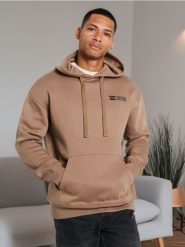 Bluza z kapturem - brązowy. Brązowe bluzy z kapturem męskie Sinsay, l. Za 39.99 zł.