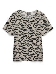 Vero Moda Bluzka w kolorze beżowo-czarnym rozmiar: S. Brązowe bluzki damskie Vero Moda, s, bez wzorów, z wiskozy, klasyczne, bez kołnierzyka, bez ramiączek. Za 70.08 zł.
