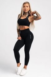 Legginsy fitness damskie Gym Glamour compress. Czarne legginsy damskie GYM GLAMOUR, s, bez wzorów, z materiału. Za 199.99 zł.