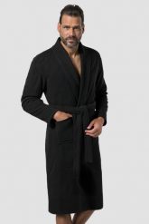 Męski Szlafrok odzież domowa kołnierz szalowy frotte do 8XL. Czarna szlafroki męskie JAY-PI, m, bez wzorów, z bawełny. Za 429.99 zł.