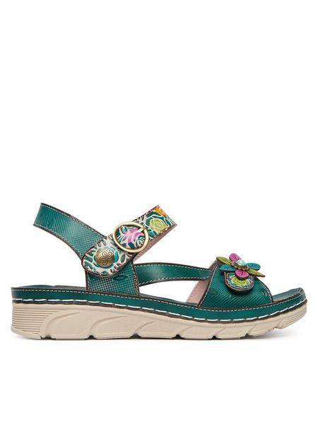 Laura Vita Sandały Dorry 21 Niebieski. Niebieskie sandały damskie Laura Vita, bez wzorów, ze skóry, bez obcasa, na płaskiej podeszwie. Za 389.99 zł.