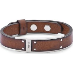 Fossil - Bransoletka skórzana. Brązowe biżuteria dla mężczyzn Fossil, ze stali. Za 259.90 zł.