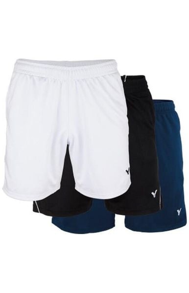 Spodenki sportowe męskie VICTOR 4866. Czarne szorty męskie VICTOR, bez wzorów, z materiału, klasyczne. Za 149.99 zł.