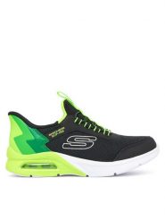 Skechers Sneakersy MICROSPEC MAX - BRISK-STRIPE 403890L/BKLM Czarny. Czarne buty sportowe chłopięce Skechers, bez wzorów, z materiału, bez zapięcia. Za 249.99 zł.