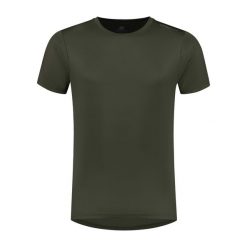 Funkcjonalna koszulka sportowa męska Rogelli Promotion. Zielone t-shirty sportowe męskie Rogelli, m, bez ramiączek, na fitness i siłownię. Za 48.00 zł.
