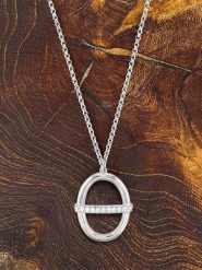 Eclat d'Argent Srebrny naszyjnik z zawieszką - dł. 40 cm rozmiar: onesize. Szare naszyjniki damskie Eclat d'Argent, srebrne. Za 130.99 zł.