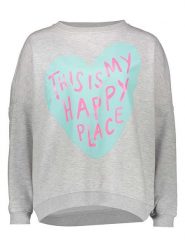 Miss goodlife Bluza "This is my happy place" w kolorze szarym rozmiar: XL. Szare bluzy bez kaptura damskie miss goodlife, xl, z bawełny. Za 180.49 zł.
