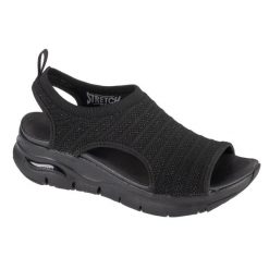 Sandały damskie, Arch Fit - Darling Days. Czarne obuwie trekkingowe damskie Skechers, bez wzorów, bez obcasa. Za 279.99 zł.