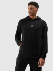 4F Bluza dresowa nierozpinana z kapturem z bawełny organicznej męska - czarna 3XL. Czarne bluzy z kapturem męskie 4f, l, z bawełny. W wyprzedaży za 139.99 zł.