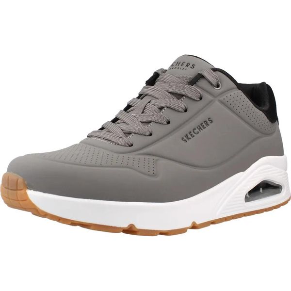 Buty SKECHERS UNO - SUITED ON AIR Szary. Szare buty fitness męskie Skechers, na fitness i siłownię. Za 319.99 zł.