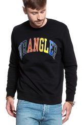 MĘSKA BLUZA WRANGLER LOGO SWEAT BLACK W6B6HY100 112130691. Czarne bluzy bez kaptura męskie Wrangler, m. W wyprzedaży za 79.99 zł.