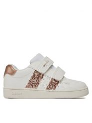 Geox Sneakersy J Eclyper Girl J45LRA 000BC C1ZH8 M Biały. Białe buty sportowe dziewczęce Geox, bez wzorów, ze skóry, bez zapięcia. Za 159.99 zł.