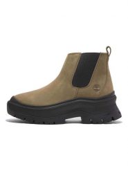 Timberland Skórzane sztyblety "Roxie Lane" w kolorze khaki rozmiar: 39. Brązowe botki damskie Timberland, sportowe, bez obcasa, bez zapięcia. Za 408.49 zł.