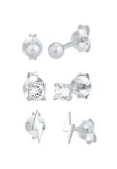 Elli Damskie kolczyki sztyfty Kula Błyskawica w zestawie 3- częściowym z kryształami w srebrze próby 925 Kolczyki 1 ct. Kolczyki damskie Elli, srebrne, na sztyftcie. Za 248.99 zł.