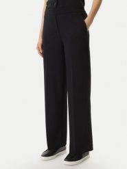 Calvin Klein Spodnie materiałowe LV044F648G Czarny Regular Fit. Czarne spodnie materiałowe damskie CALVIN KLEIN, bez wzorów, z materiału. Za 449.99 zł.