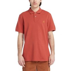 Koszulka Polo Męska Timberland Basic. Czerwone koszulki polo męskie Timberland, m, bez wzorów, bez ramiączek. Za 339.00 zł.